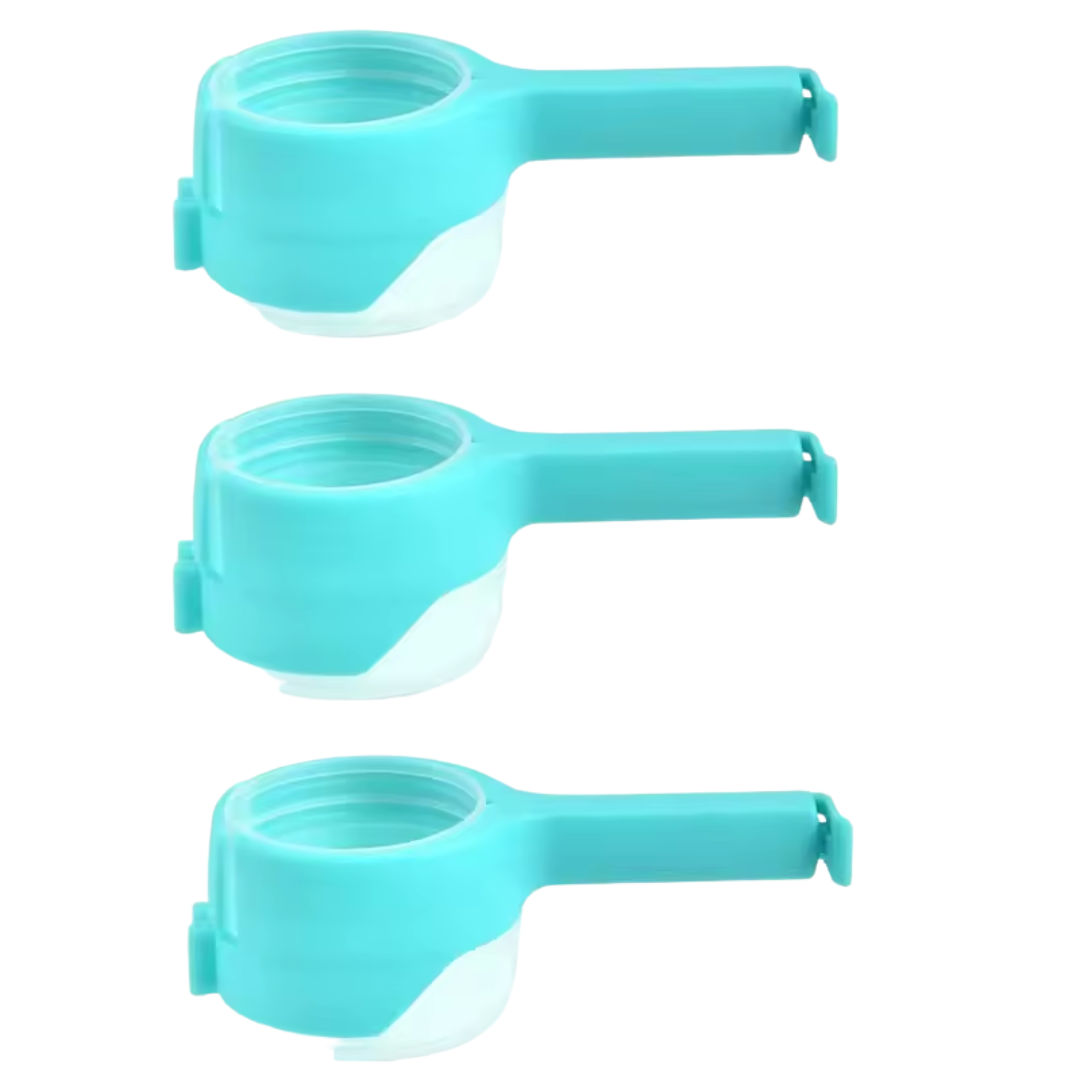 Clip sellador con tapa dosificadora